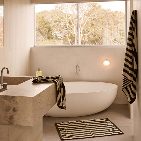 L&M Home Raye Striped Olive Face Towel