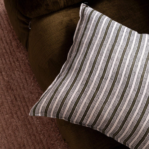 L&M Home Rome Linen Cushion Olive Cushion LM Home - [store_name]