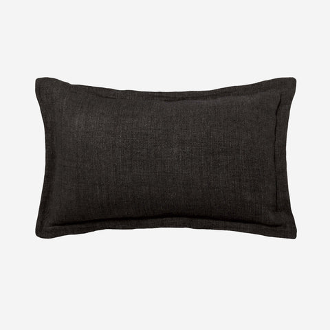 L&M Home Burton Rectangle Linen Cushion Liquorice Cushion LM Home - [store_name]