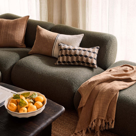 L&M Home Genoa Linen Cushion Black Cushion LM Home - [store_name]