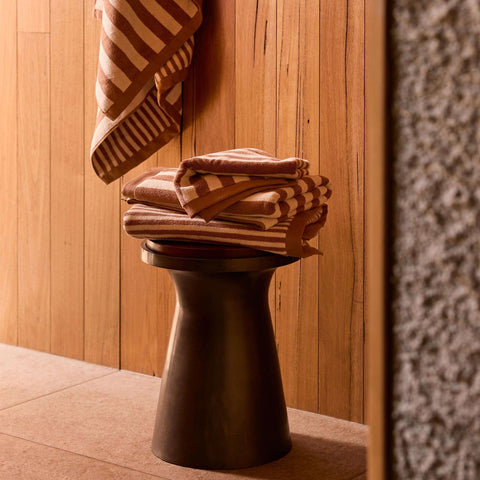 L&M Home Raye Striped Terracotta Classic Towel Set Towel LM Home - [store_name]