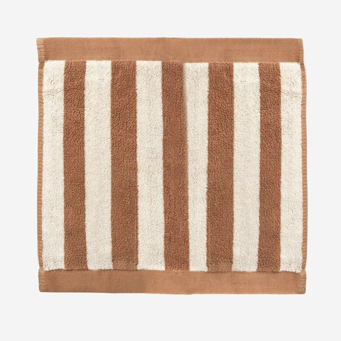 L&M Home Raye Striped Terracotta Face Towel Towel LM Home - [store_name]