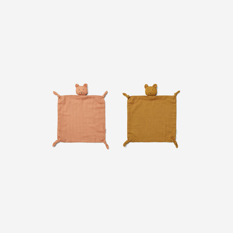 SIMPLE FORM. - Liewood Liewood Agnete Cuddle Cloth Pack Bear Rose Mustard - 