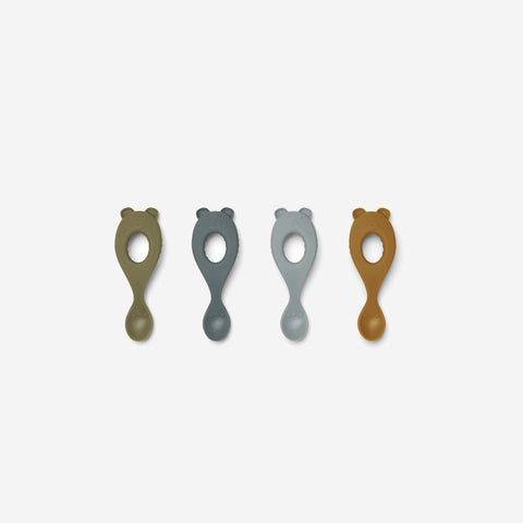 Liewood Liva Silicone Spoon 4 Pack Blue Multi Baby Eat & Drink Liewood    - [store_name]