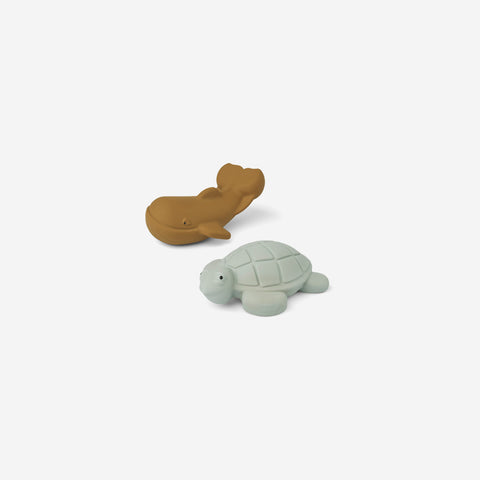 Liewood Ned Bath Toys Golden Caramel Whale/Dove Blue Turtle Children's Play Liewood - [store_name]