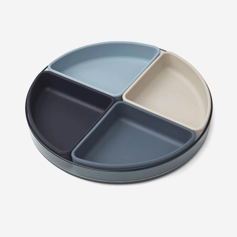 SIMPLE FORM. - Liewood Liewood Shawn Divider Plate Sea Blue - 