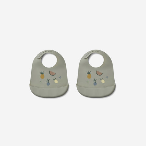SIMPLE FORM. - Liewood Liewood Tilda Silicone Bibs Fruit Dove Blue - 