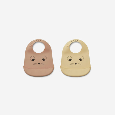 SIMPLE FORM. - Liewood Liewood Tilda Silicone Bibs Mouse Wheat Yellow - 
