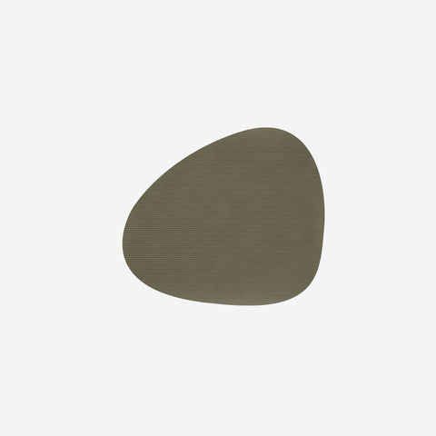 Lind DNA Placemat Curve Leather Nupo Army Green Placemat Lind DNA - [store_name]