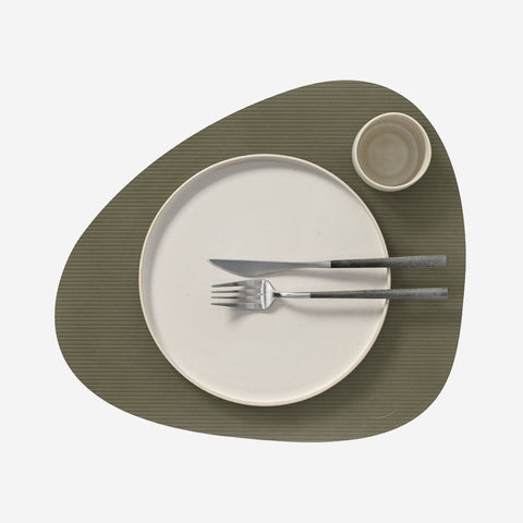 Lind DNA Placemat Curve Leather Nupo Army Green Placemat Lind DNA - [store_name]