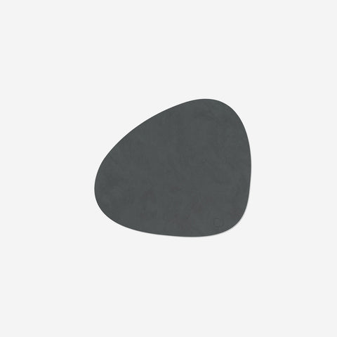 Lind DNA Placemat Curve Leather Nupo Anthracite Placemat Lind DNA - [store_name]