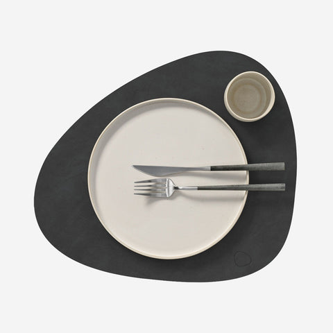 Lind DNA Placemat Curve Leather Nupo Black Placemat Lind DNA - [store_name]