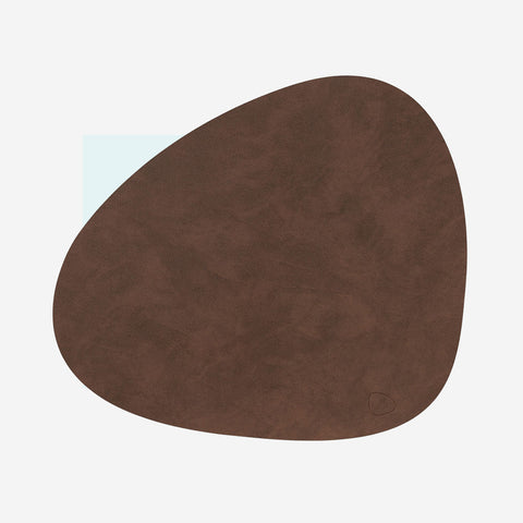 Lind DNA Placemat Curve Leather Nupo Dark Brown Placemat Lind DNA - [store_name]