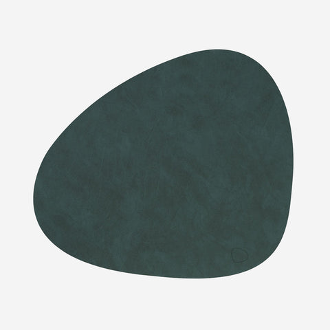 Lind DNA Placemat Curve Leather Nupo Dark Green Placemat Lind DNA - [store_name]