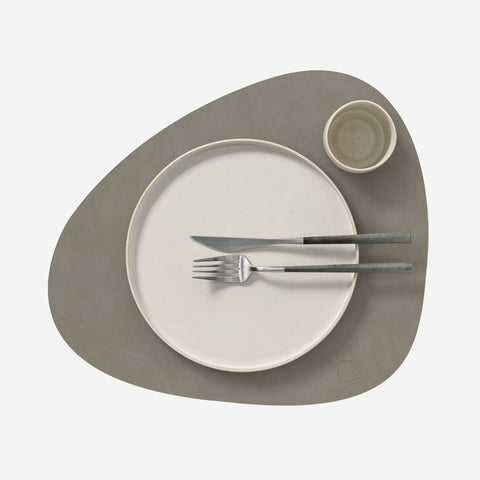 Lind DNA Placemat Curve Leather Nupo Flint Grey Placemat Lind DNA - [store_name]