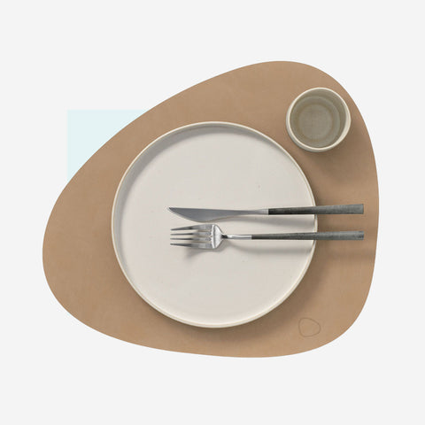 Lind DNA Placemat Curve Leather Nupo Nougat Placemat Lind DNA - [store_name]
