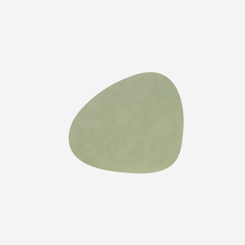 Lind DNA Placemat Curve Leather Nupo Olive Green Placemat Lind DNA - [store_name]