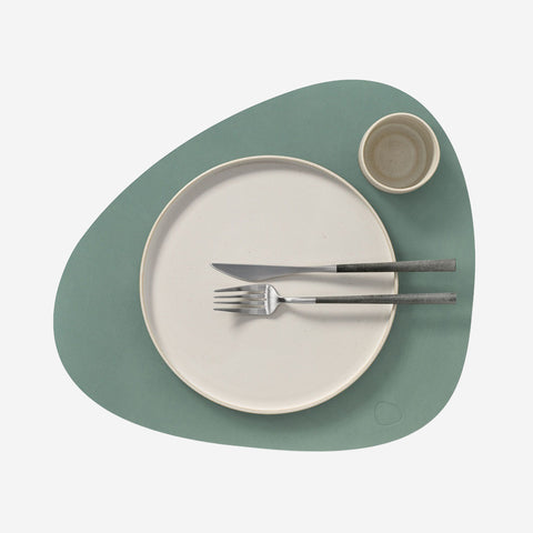 Lind DNA Placemat Curve Leather Nupo Pastel Green Placemat Lind DNA - [store_name]