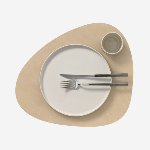 Lind DNA Placemat Curve Leather Nupo Sand Placemat Lind DNA - [store_name]