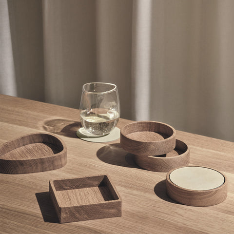 Lind DNA Wood Box Circle Oak Small Coaster Lind DNA - [store_name]