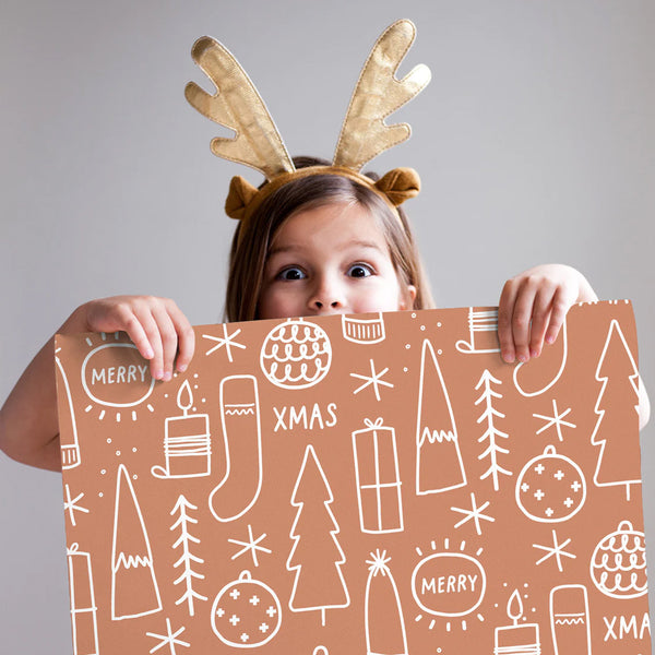 Made Paper Co Big Xmas Wrapping Paper Roll Chestnut | Christmas ...