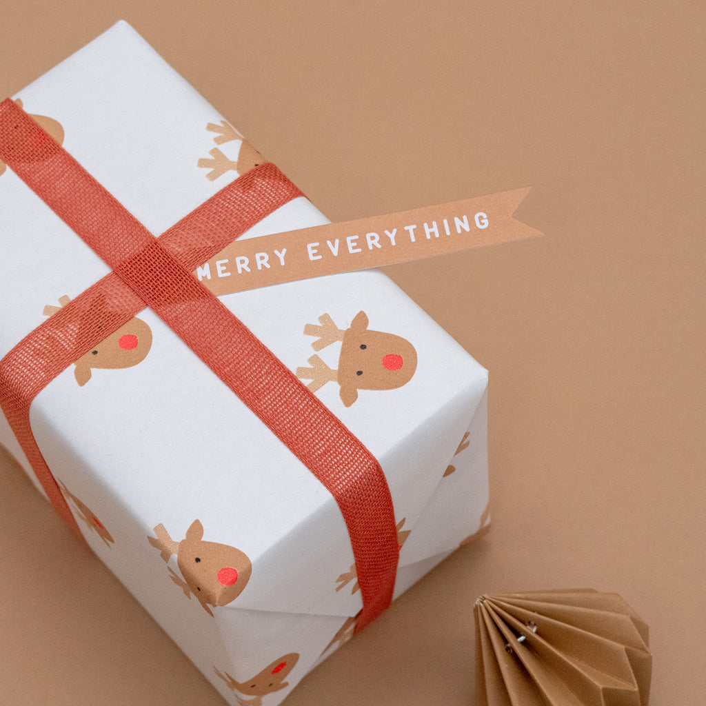 Paper Strip Rudolph Made Paper Co Rudolph Wrapping Paper Roll | Simple Form