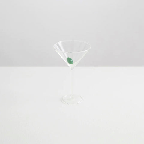 Maison Balzac Martini Glass Clear + Olive