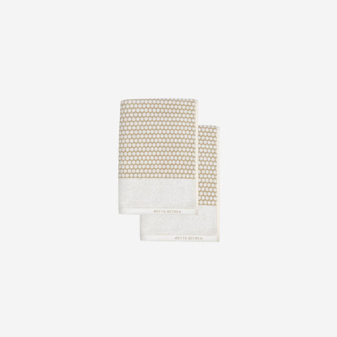 Mette Ditmer Grid Hand Towel Pack Sand White Towels Mette Ditmer    - [store_name]
