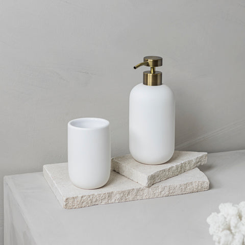 Mette Ditmer Lotus Soap Pump Tall White Bathroom Accessories Mette Ditmer    - [store_name]