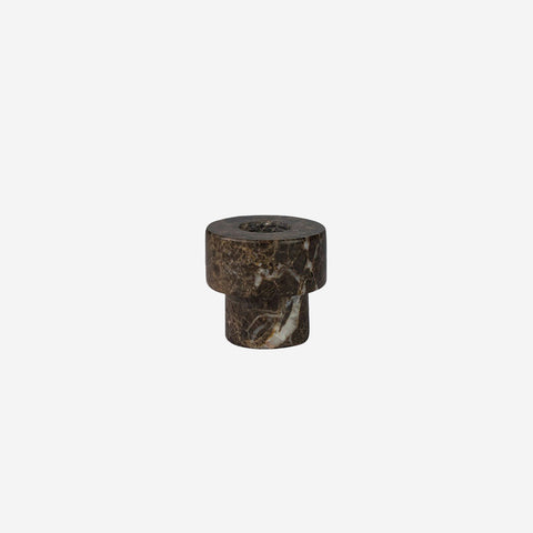 Mette Ditmer Marble Candleholder Brown Small Candle Holders Mette Ditmer    - [store_name]