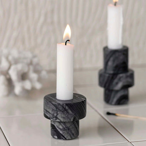 SIMPLE FORM. - Mette Ditmer Mette Ditmer Marble Candleholder Grey Small - 