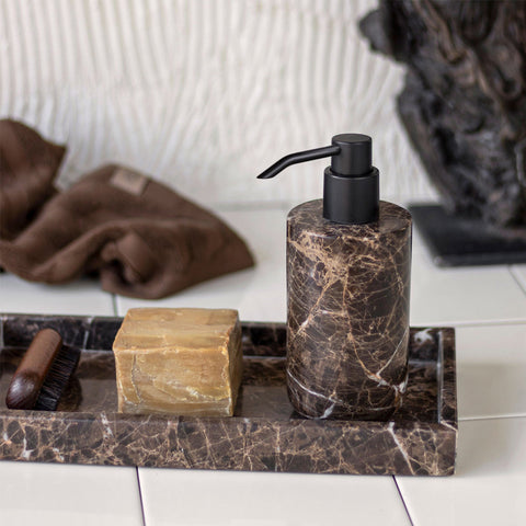 Mette Ditmer Marble Soap Pump Tall Brown Bathroom Accessories Mette Ditmer - [store_name]