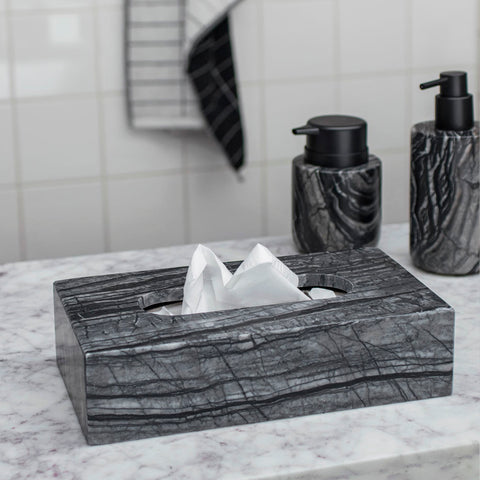Mette Ditmer Marble Tissue Cover Black Grey Tissue Holder Mette Ditmer    - [store_name]