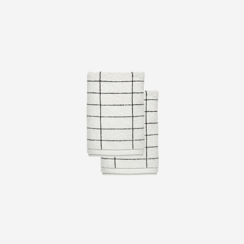 Mette Ditmer Tile Stone Hand Towel Black White Towel Mette Ditmer    - [store_name]
