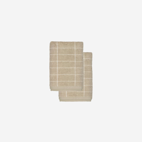 Mette Ditmer Tile Stone Hand Towel Sand White Towel Mette Ditmer    - [store_name]