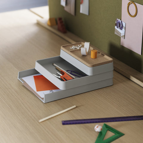 Muuto Arrange Desktop Tray Series Configuration 1 Grey Trays Muuto - [store_name]