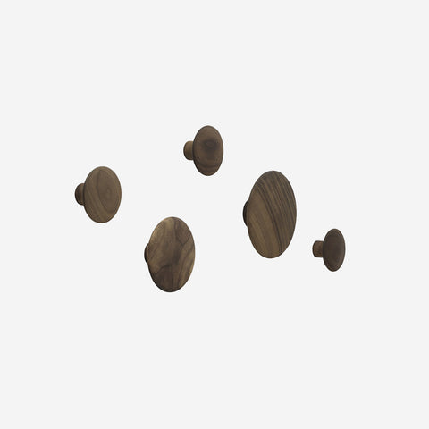 Muuto Dots Hooks Wood Set Walnut Hook Muuto - [store_name]