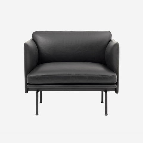 SIMPLE FORM. - Muuto Muuto Outline Chair Black Refined Leather - 