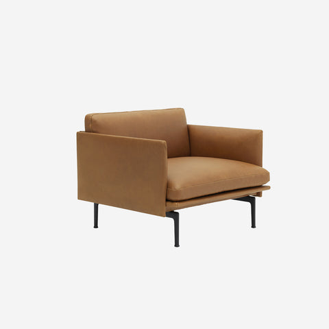 SIMPLE FORM. - Muuto Muuto Outline Chair Cognac Refined Leather - 