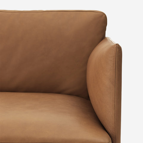 SIMPLE FORM. - Muuto Muuto Outline Sofa 2 Seater Refine Leather Cognac - 