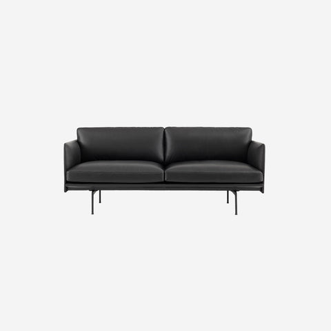 SIMPLE FORM. - Muuto Muuto Outline Sofa 2 Seater Refine Leather Black - 