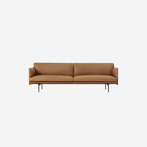 SIMPLE FORM. - Muuto Muuto Outline Sofa 3 Seater Refine Leather Cognac - 
