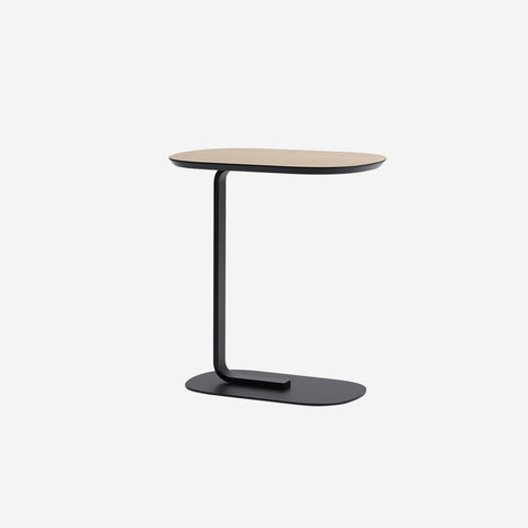 Muuto Relate Side Table Oak Laminate/Black H60.5cm Table Muuto - [store_name]