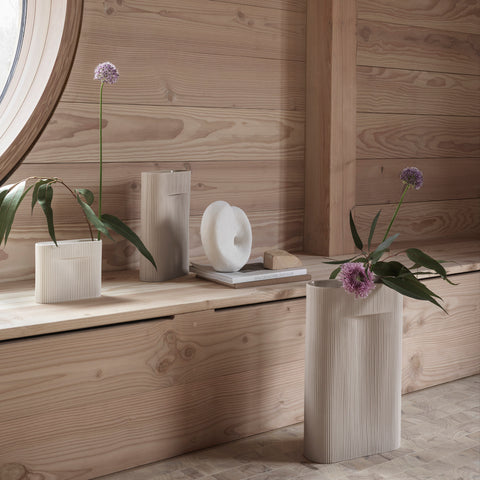 Muuto Ridge Vase Small Off White Vase Muuto    - [store_name]