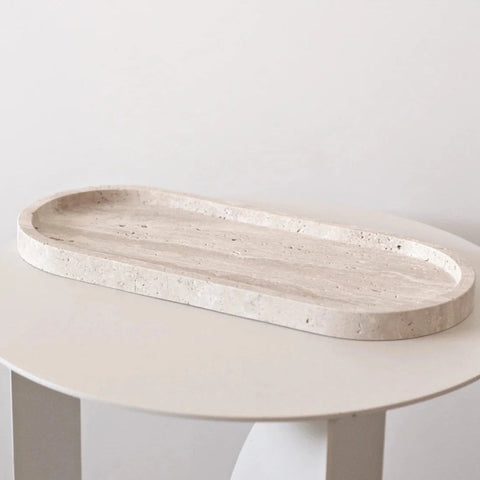 Ned Line Travertine Oval Tray