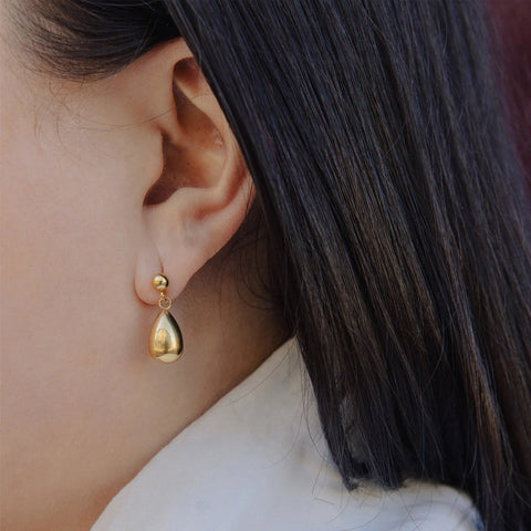 Nordic Muse Gold Drop Hoop Earrings Jewellery Nordic Muse - [store_name]