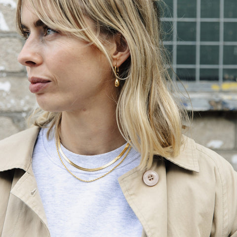 Nordic Muse Gold Drop Hoop Earrings Jewellery Nordic Muse - [store_name]