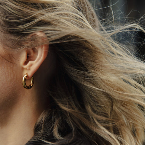 Nordic Muse Gold Medium Bold Hoop Earrings Jewellery Nordic Muse - [store_name]