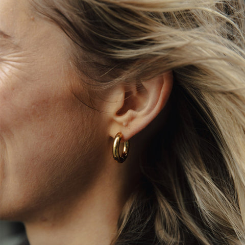 Nordic Muse Gold Medium Bold Hoop Earrings Jewellery Nordic Muse - [store_name]
