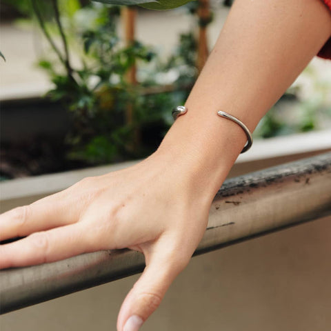Nordic Muse Silver Bold Fluid Cuff Bangle Jewellery Nordic Muse - [store_name]
